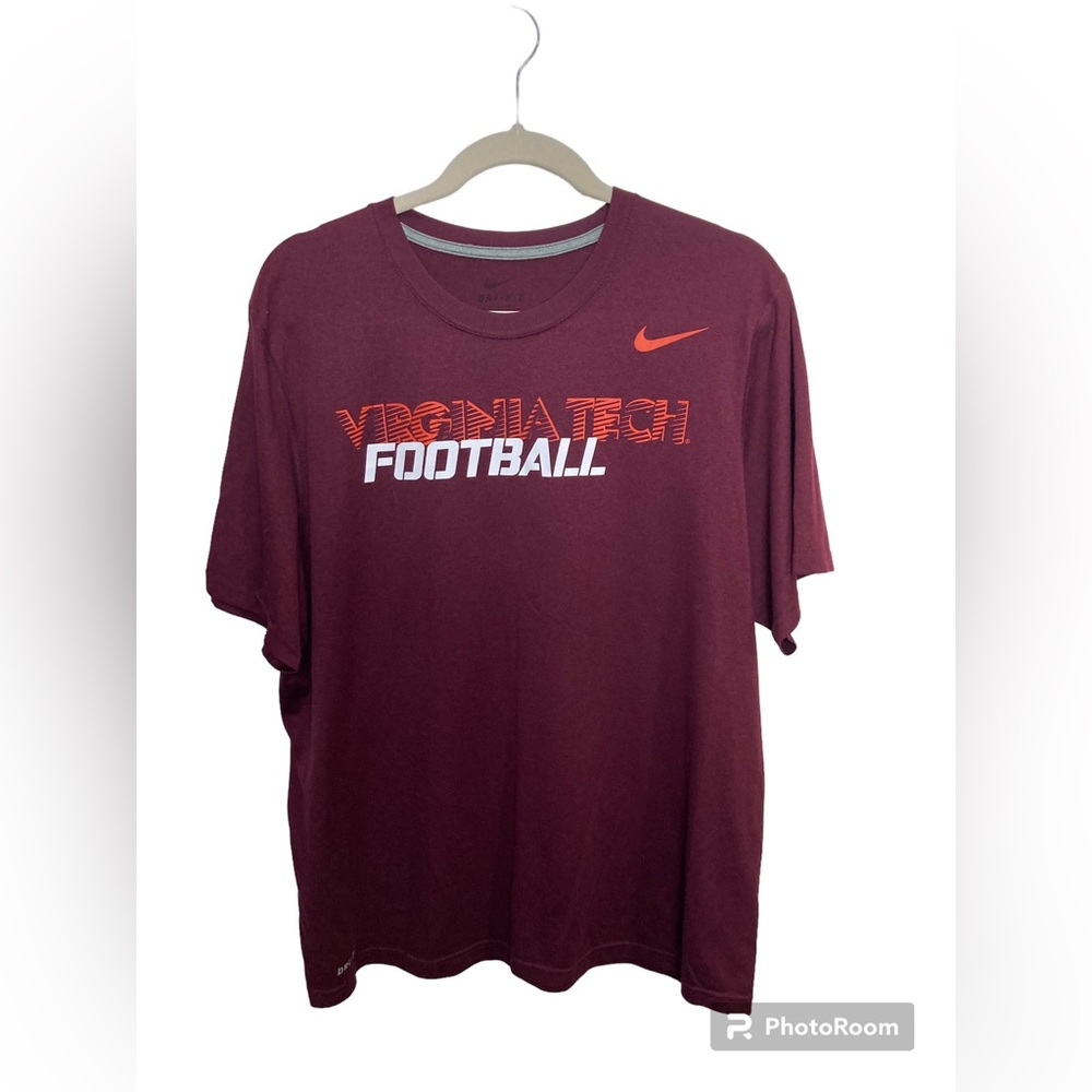 Virginia Tech Football Nike red short sleeve active tee shirt. Large
